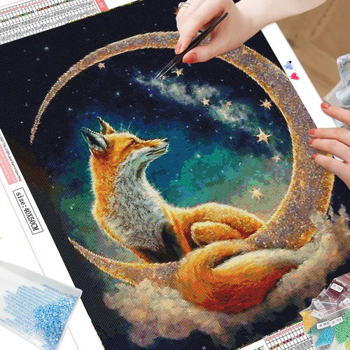 Diamond Painting DIY - Vossendroom op de maan II