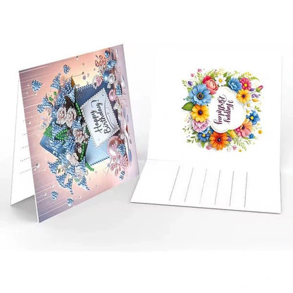 Diamond Painting Kaarten - Verjaardag - Rozen - sfeerbeeld