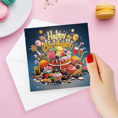 Diamond Painting Kaarten - Verjaardag - Rozen - sfeerbeeld 