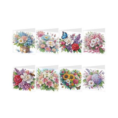 Diamond Painting Kaarten - Prachtige Bloemen Mix