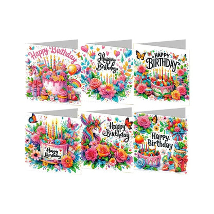 Diamond Painting Kaarten - Verjaardag - Bloemen