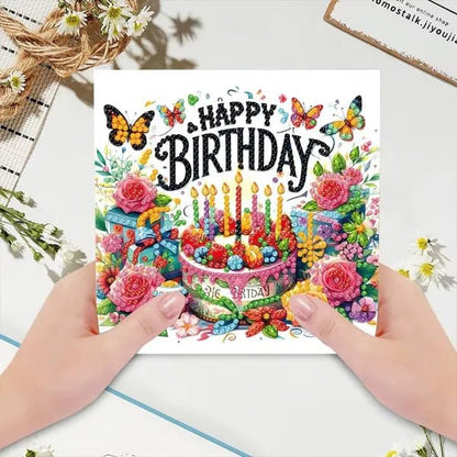 Diamond Painting Kaarten - Verjaardag - Bloemen & Fantasie