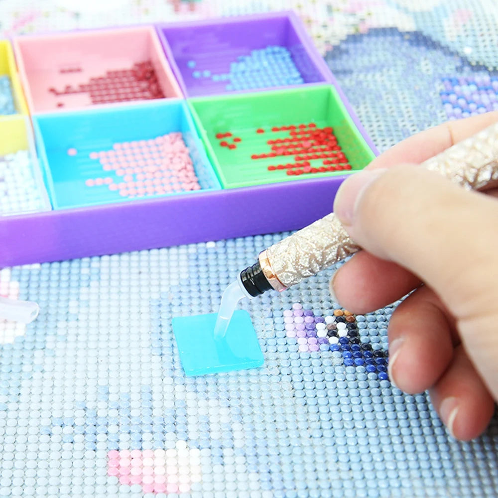 Diamond painting pen met glitter voor meerdere steentjes tegelijk