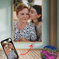 Diamond painting eigen foto - voorbeeld van moeder en dochter op canvas