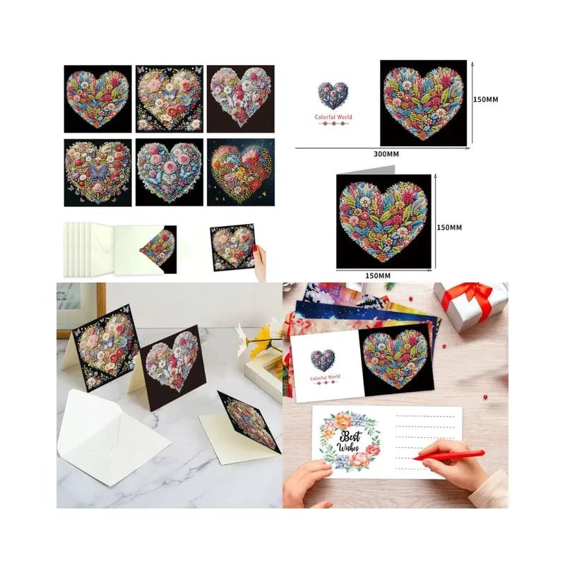 Diamond Painting Kaarten - Bloemenhart - Glittercraft