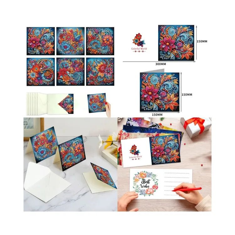 Diamond Painting Kaarten - Magische Bloemen - Glittercraft