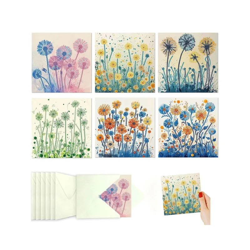 Diamond Painting Kaarten - Paardenbloemen - Glittercraft