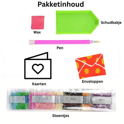 Diamond Painting Kerstkaarten - 8 Stuks - Glittercraft