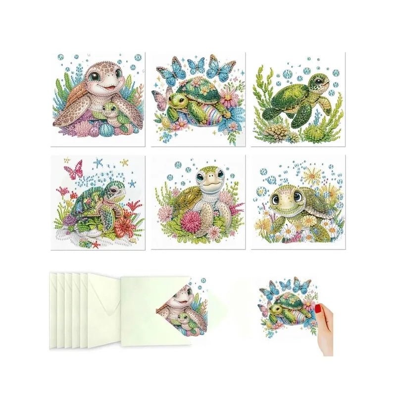 Diamond Painting Kaarten - Dieren - Schildpad - pakketinhoud
