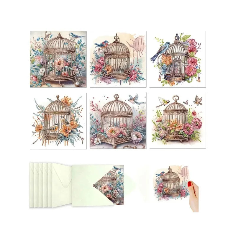 Diamond Painting Kaarten - Vogels & Bloemen