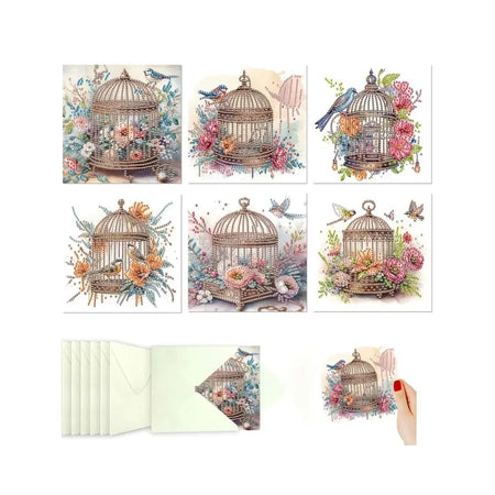 Diamond Painting Kaarten - Vogels & Bloemen