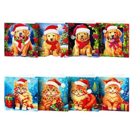 Diamond Painting Kerstkaarten - 8 Stuks - Glittercraft