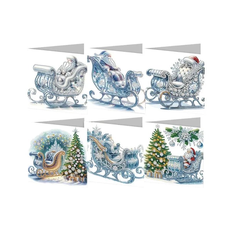 Diamond Painting Kerstkaarten - Kerst Slee - Glittercraft