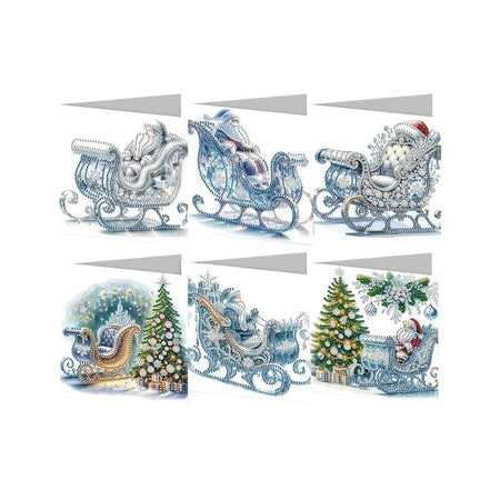 Diamond Painting Kerstkaarten - Kerst Slee - Glittercraft