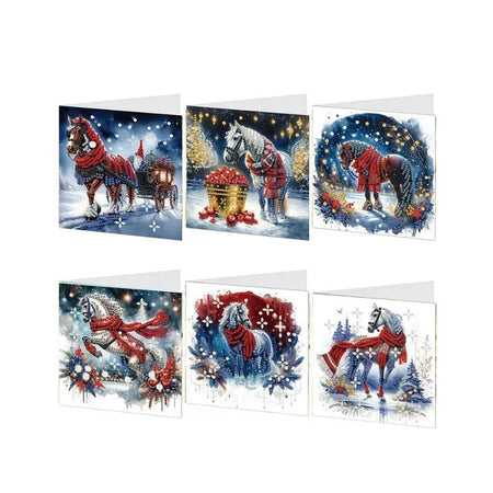 Diamond Painting Kerstkaarten - Kerst Paard - Glittercraft