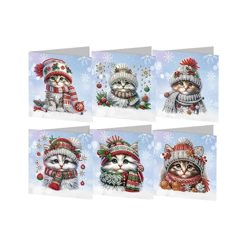 Diamond Painting Kerstkaarten - Lief Katje - Glittercraft