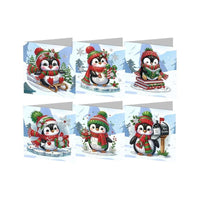 Diamond Painting Kerstkaarten - Penguin - Glittercraft