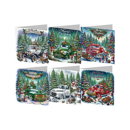 Diamond Painting Kerstkaarten - Roadtrip - Glittercraft