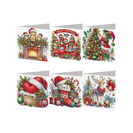 Diamond Painting Kerstkaarten - Schattige Kaartenset - Glittercraft