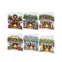 Diamond Painting Kerstkaarten - Schoorsteen - Glittercraft