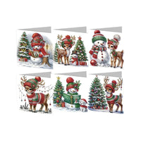 Diamond Painting Kerstkaarten - Sneeuwpop & Rendier - Glittercraft