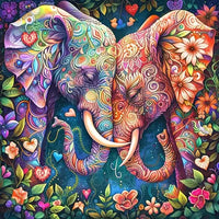 Diamond painting olifanten 30x30 cm met kleurrijk dierenontwerp, creatieve hobby voor ontspanning en decoratie