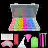 Diamond painting opbergdoos detail met diamond painting accessoires zoals een pen, bakjes en stickers