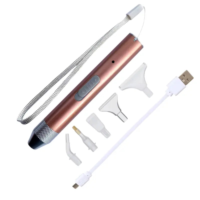 Diamond painting pen met licht en 5 opzetstukjes voor nauwkeurig steentjes plaatsen