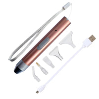 Diamond painting pen met licht en 5 opzetstukjes voor nauwkeurig steentjes plaatsen
