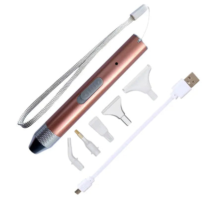 Diamond painting pen met licht en 5 opzetstukjes voor nauwkeurig steentjes plaatsen