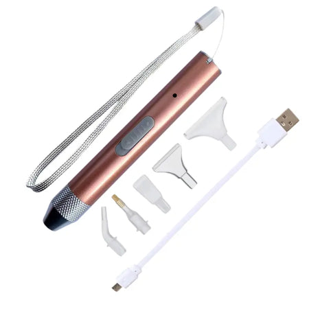 Diamond painting pen met licht en 5 opzetstukjes voor nauwkeurig steentjes plaatsen