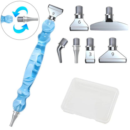 Diamond painting pen - 6 metalen opzetstukjes - Glittercraft