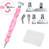 Diamond painting pen met metalen opzetstukjes en draaikop, inclusief precisiepunten en multi-placers voor steentjes