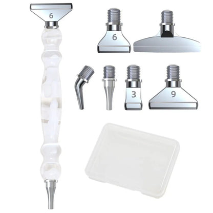 Diamond painting pen - 6 metalen opzetstukjes - Glittercraft